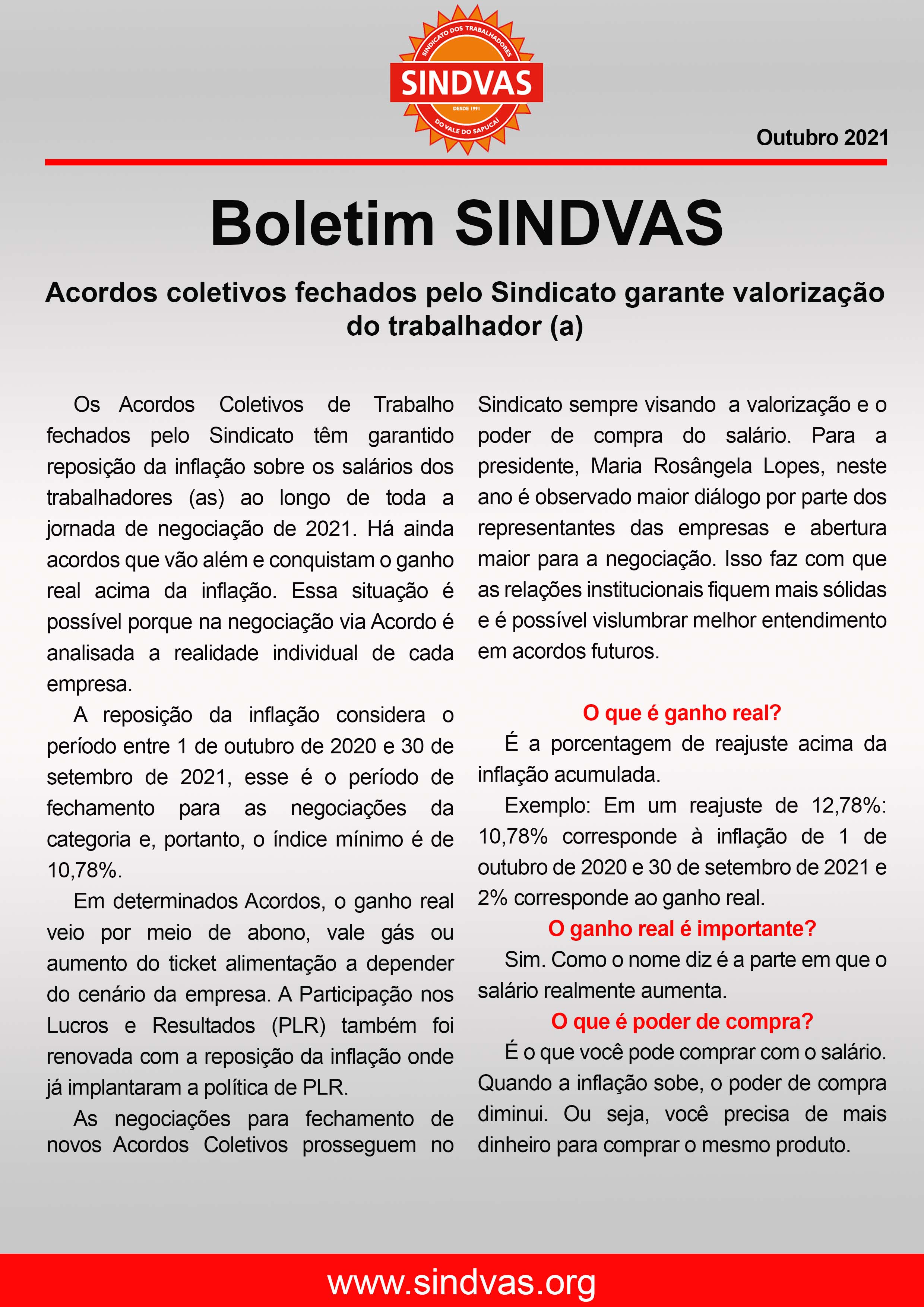 Boletim-acordo-coletivo Negociações salariais