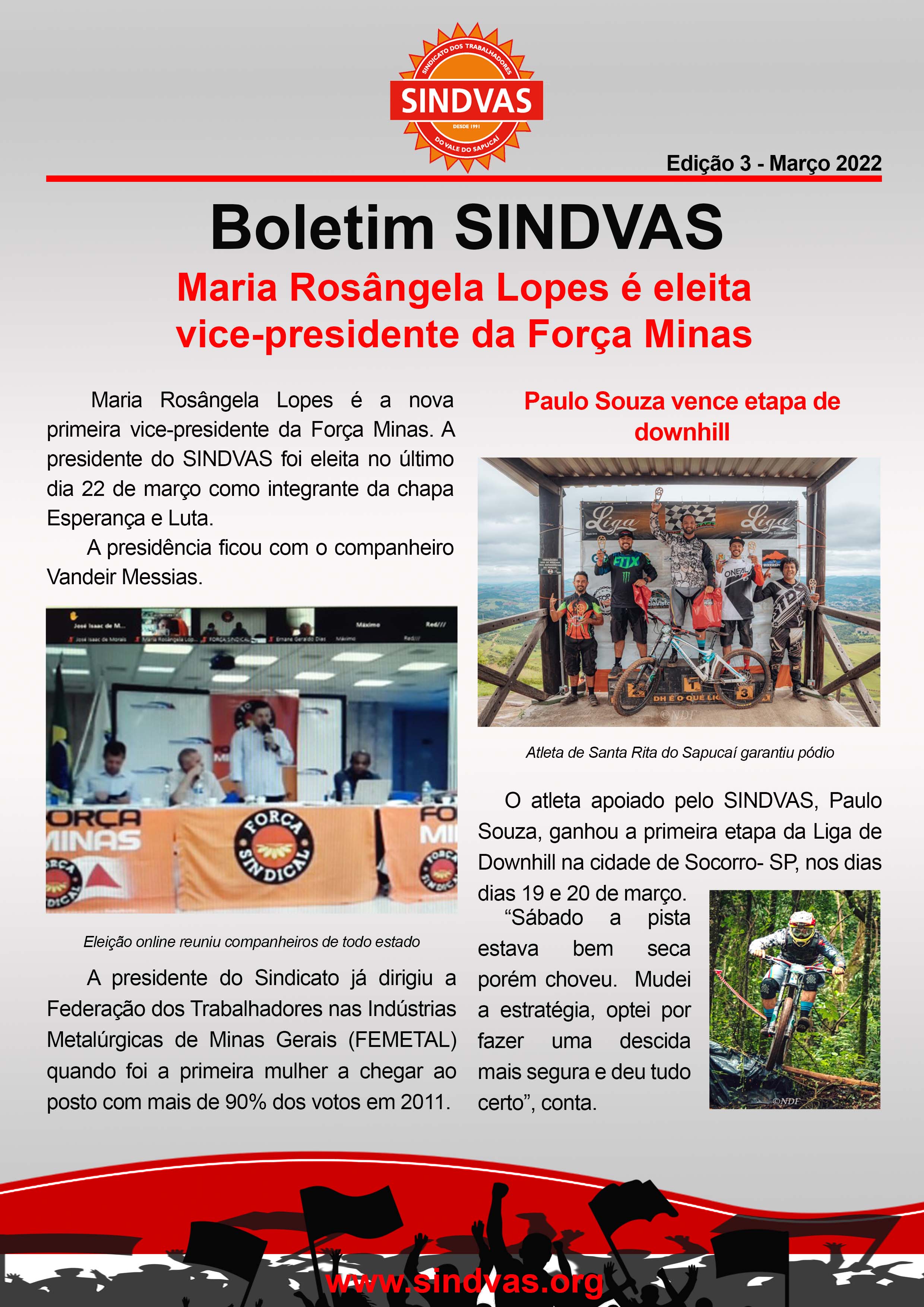 Boletim-3-março Maria Rosângela Lopes é eleita vice-presidente da Força Minas